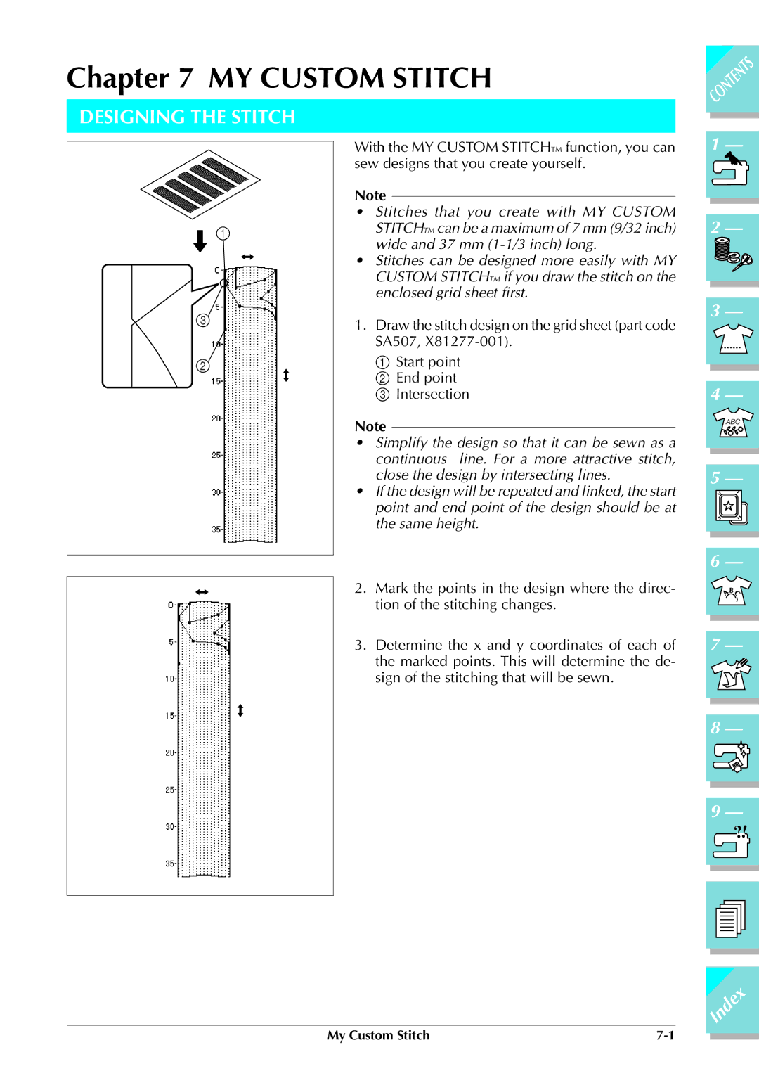 Brother ULT 2003D manual MY Custom Stitch, Designing the Stitch 