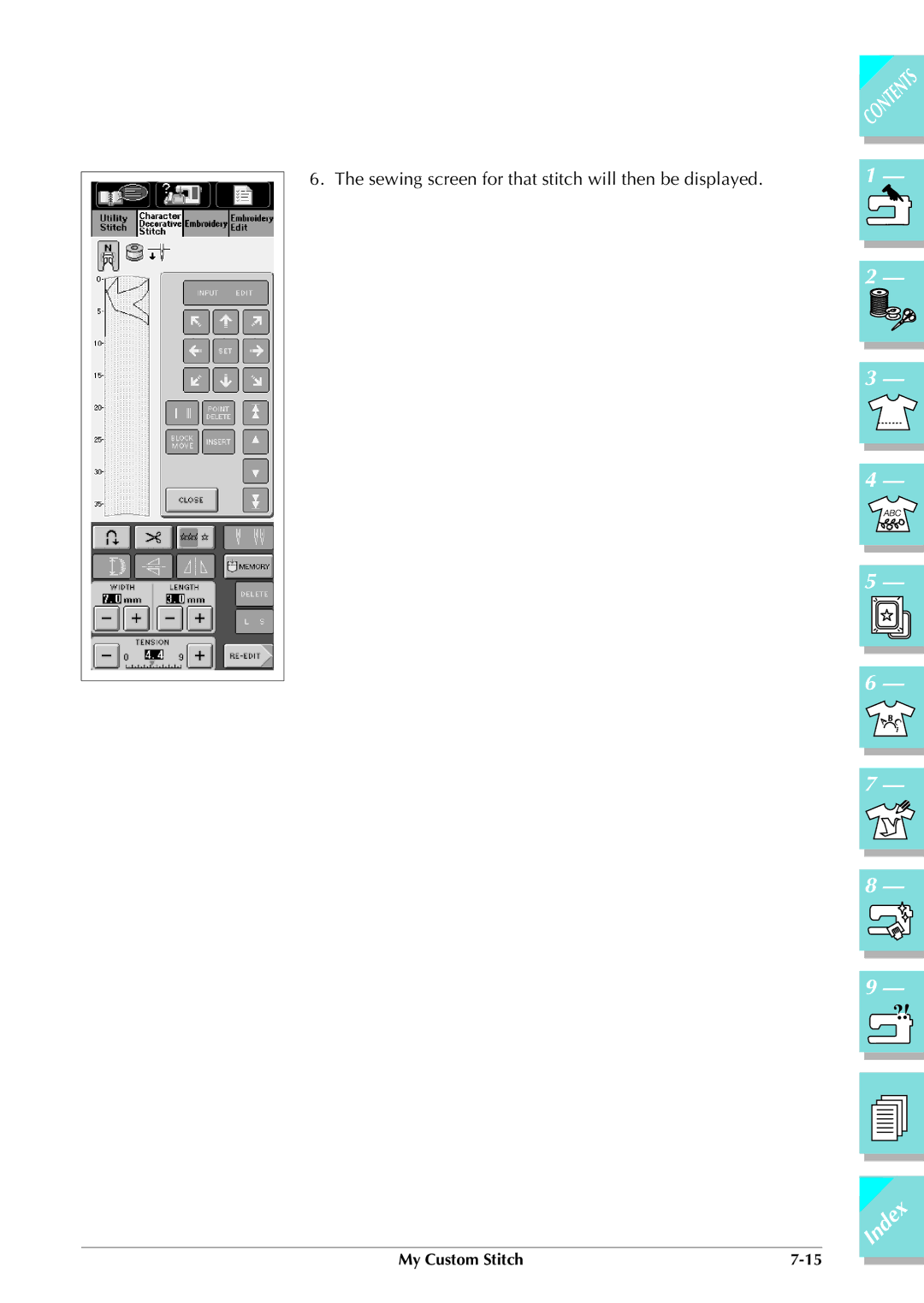 Brother ULT 2003D manual Sewing screen for that stitch will then be displayed 