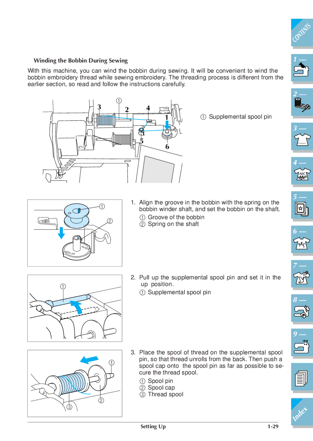 Brother ULT 2003D manual Winding the Bobbin During Sewing 