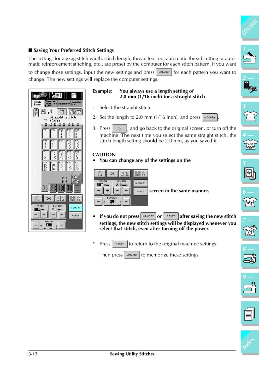 Brother ULT 2003D manual Saving Your Preferred Stitch Settings 