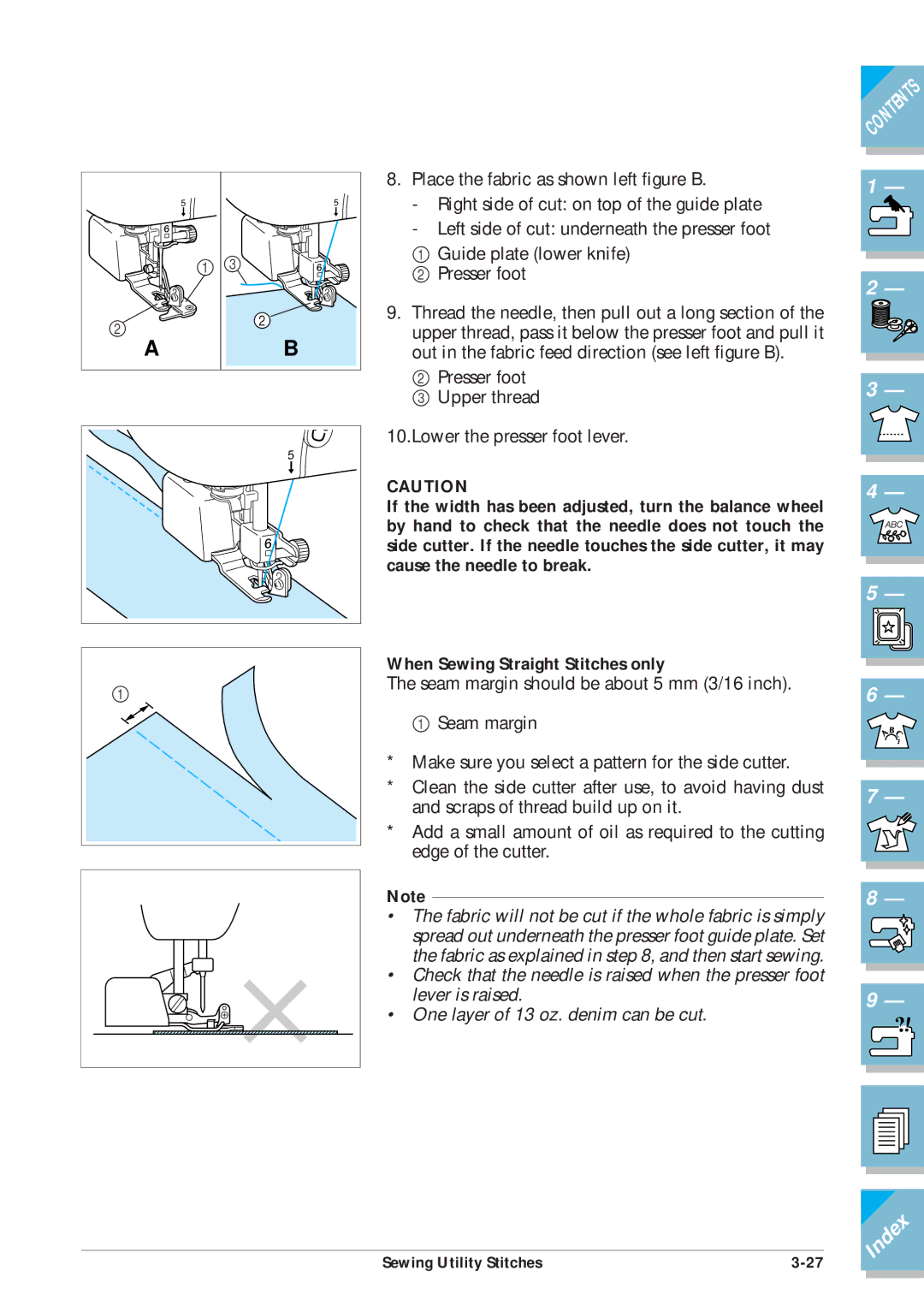 Brother ULT2001 operation manual When Sewing Straight Stitches only 