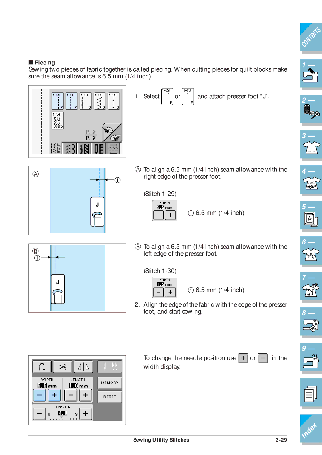 Brother ULT2001 operation manual Piecing 