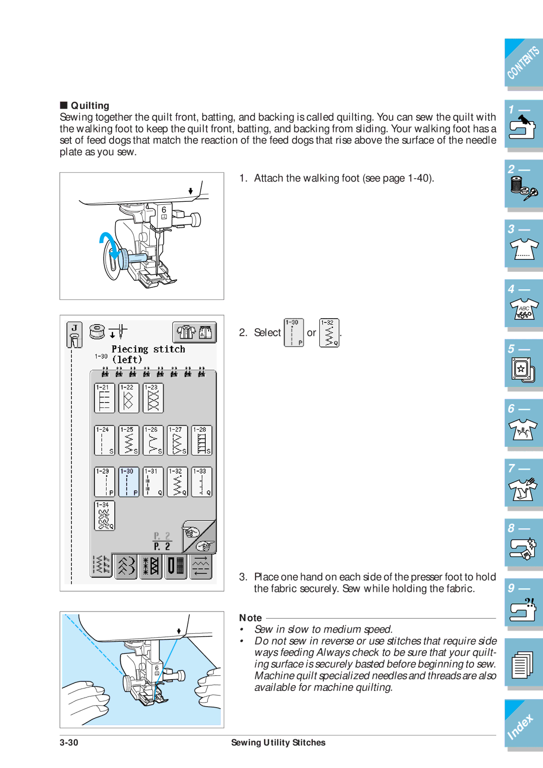 Brother ULT2001 operation manual Sewing Utility Stitches 