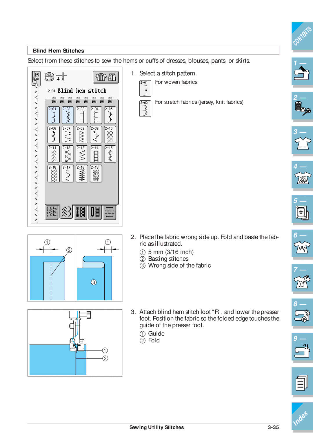 Brother ULT2001 operation manual Blind Hem Stitches 