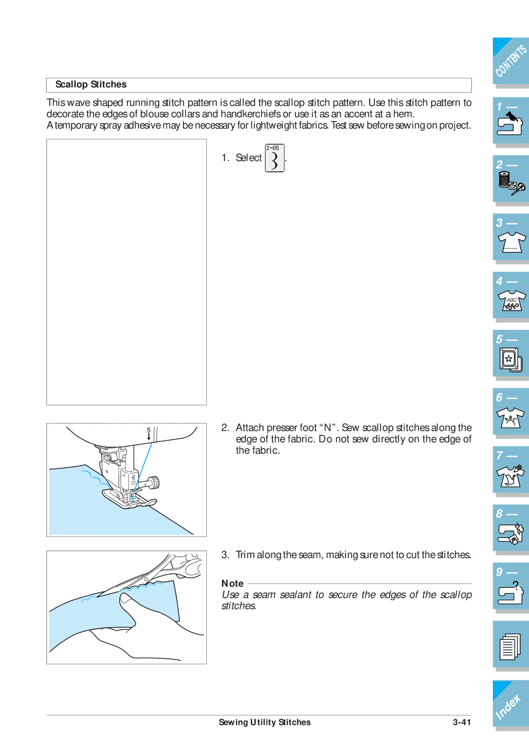 Brother ULT2001 operation manual Scallop Stitches 