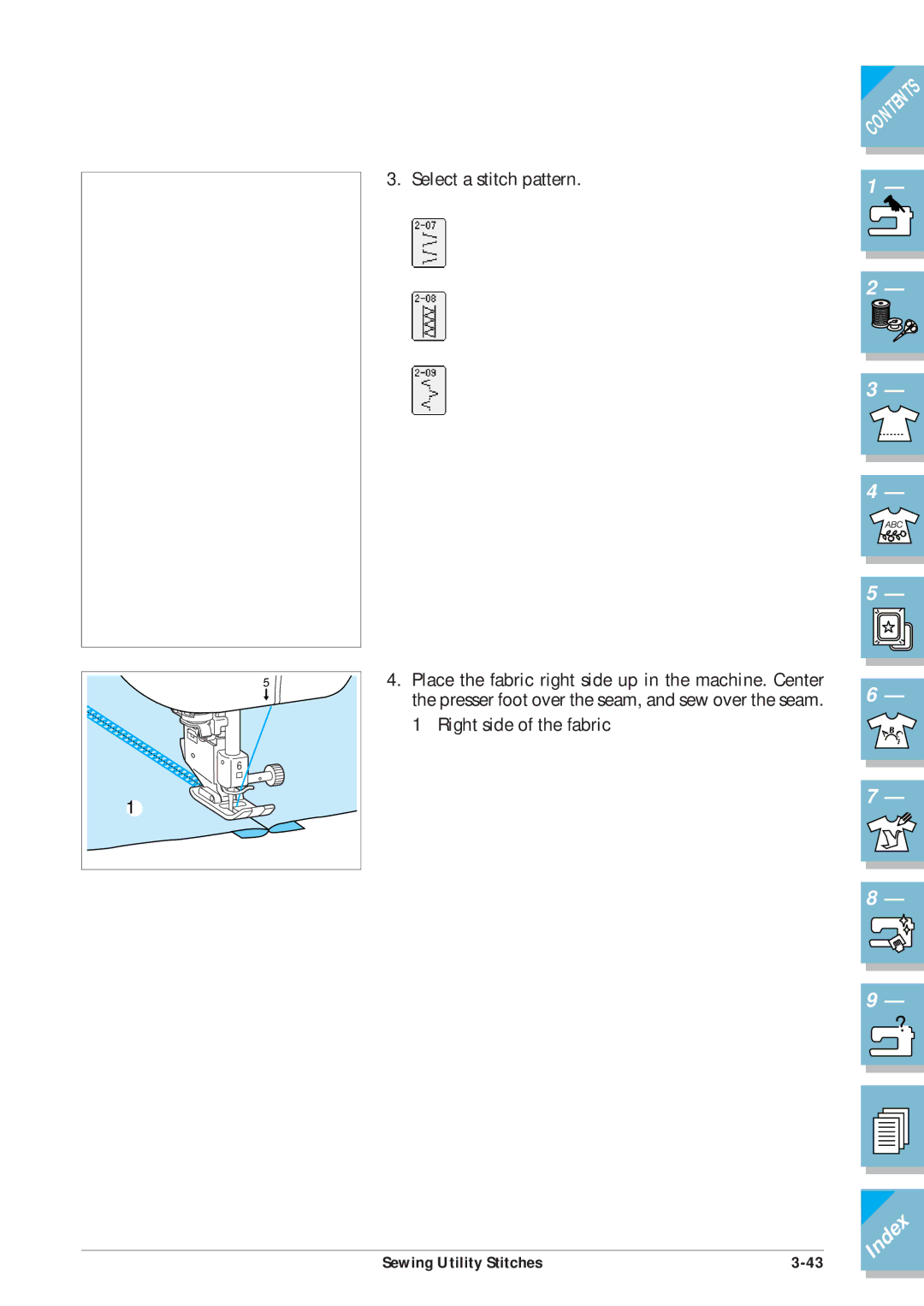 Brother ULT2001 operation manual Select a stitch pattern 