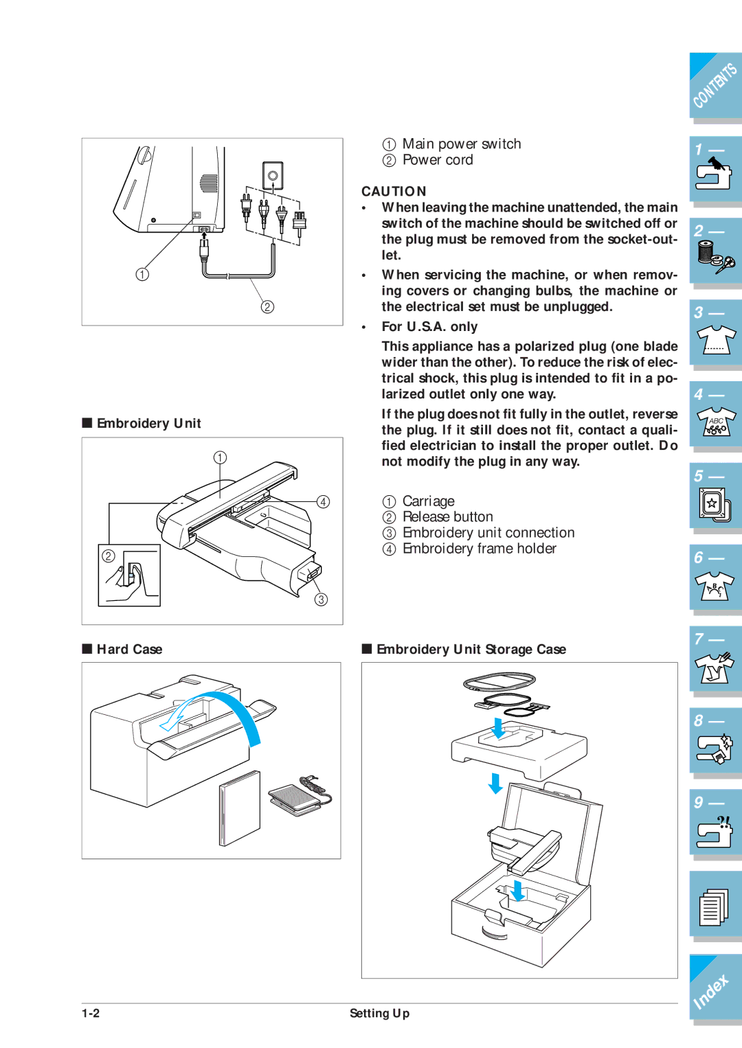 Brother ULT2001 operation manual For U.S.A. only, Embroidery Unit Hard Case, Embroidery Unit Storage Case 