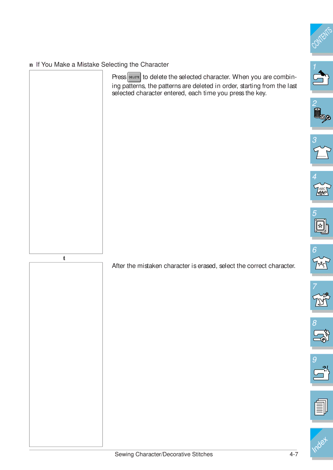 Brother ULT2001 operation manual If You Make a Mistake Selecting the Character 