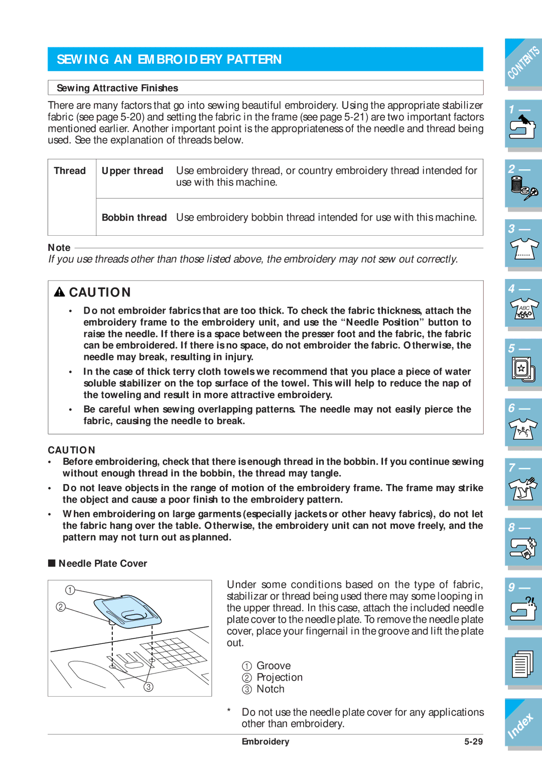 Brother ULT2001 operation manual Sewing AN Embroidery Pattern, Sewing Attractive Finishes 