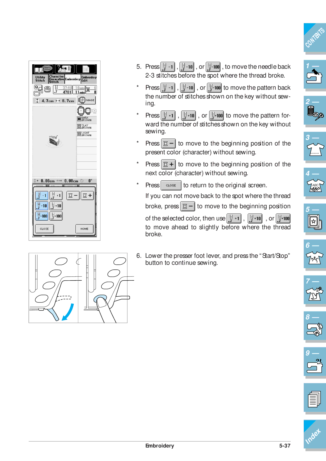 Brother ULT2001 operation manual Index 