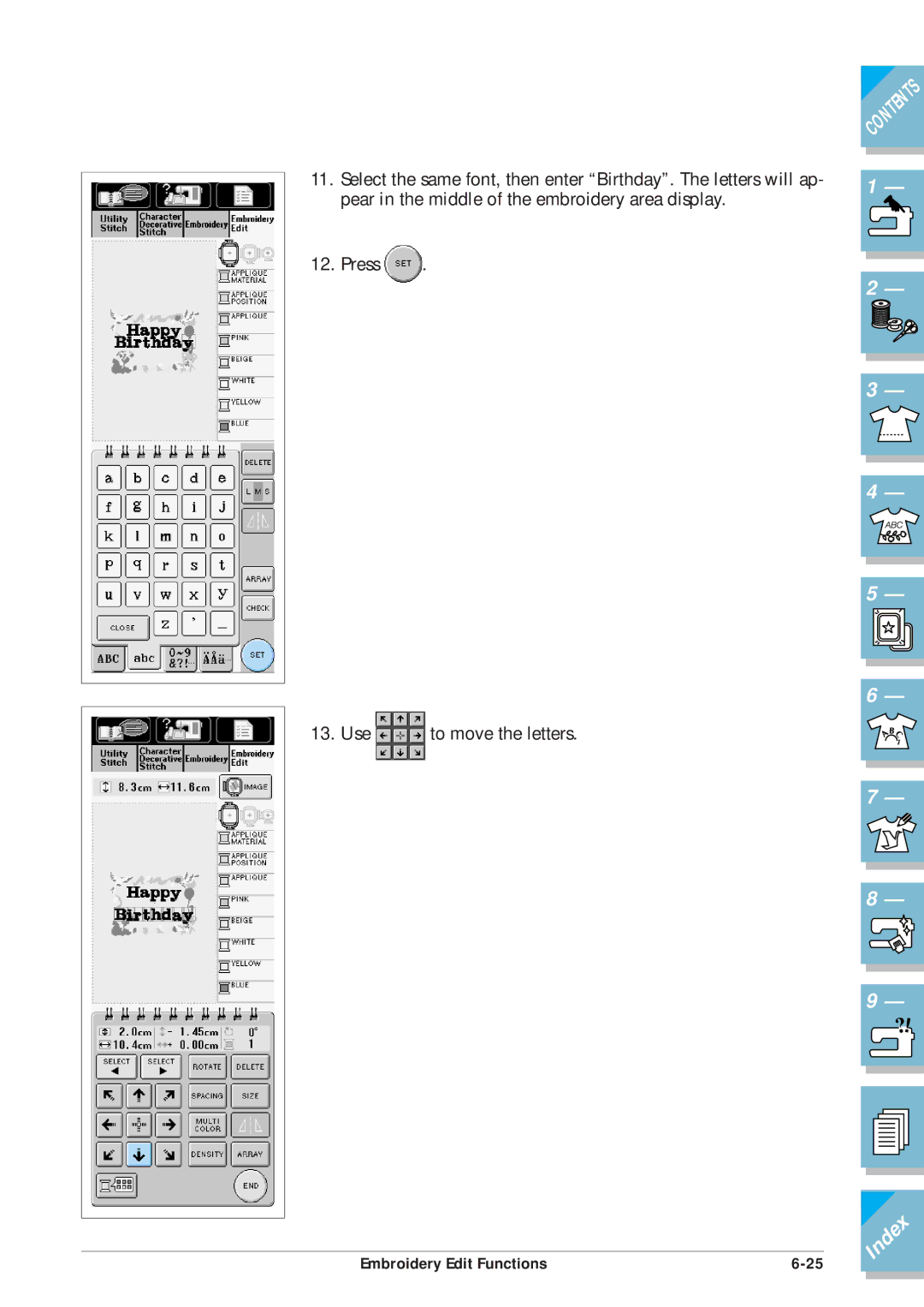 Brother ULT2001 operation manual To move the letters 