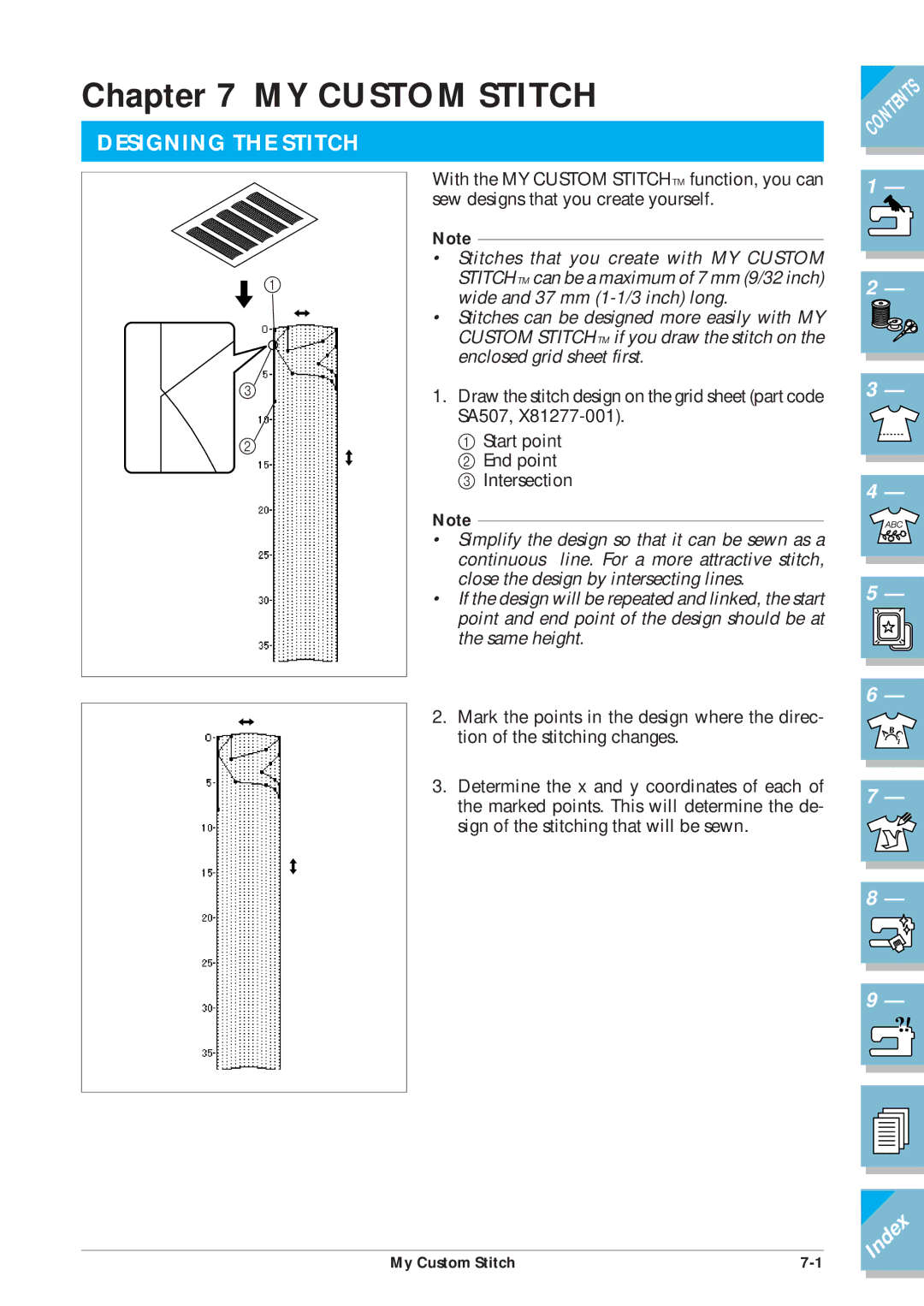 Brother ULT2001 operation manual MY Custom Stitch, Designing the Stitch 