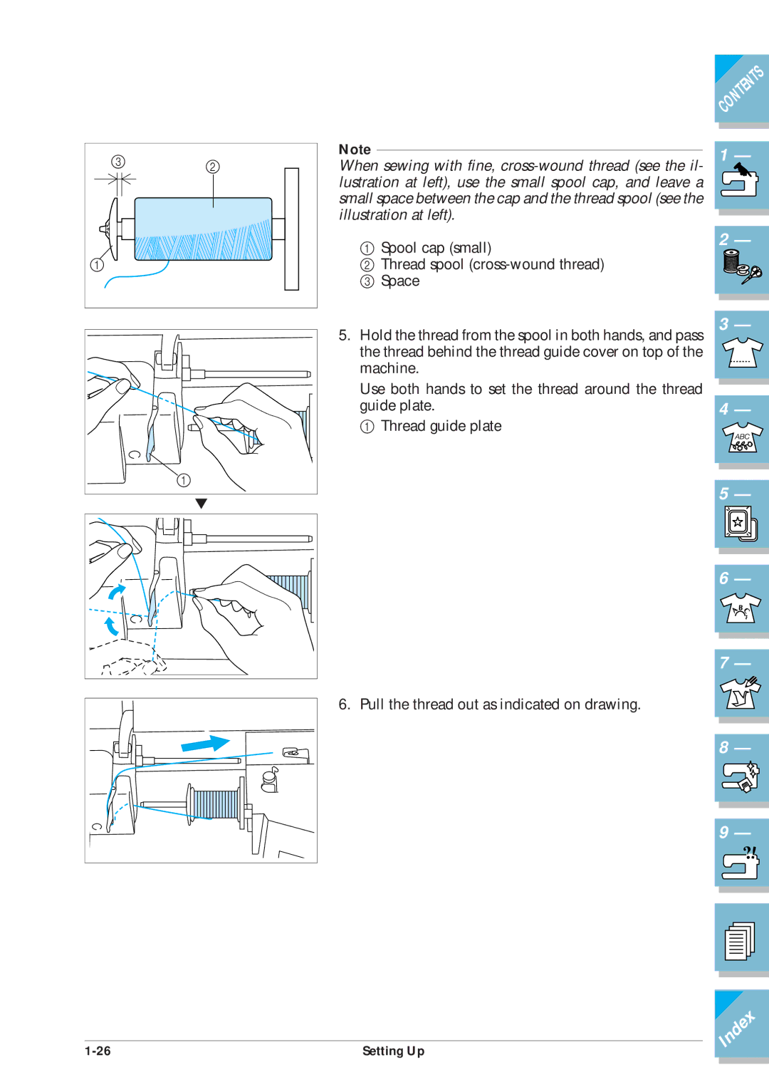 Brother ULT2001 operation manual When sewing with fine, cross-wound thread see the il 