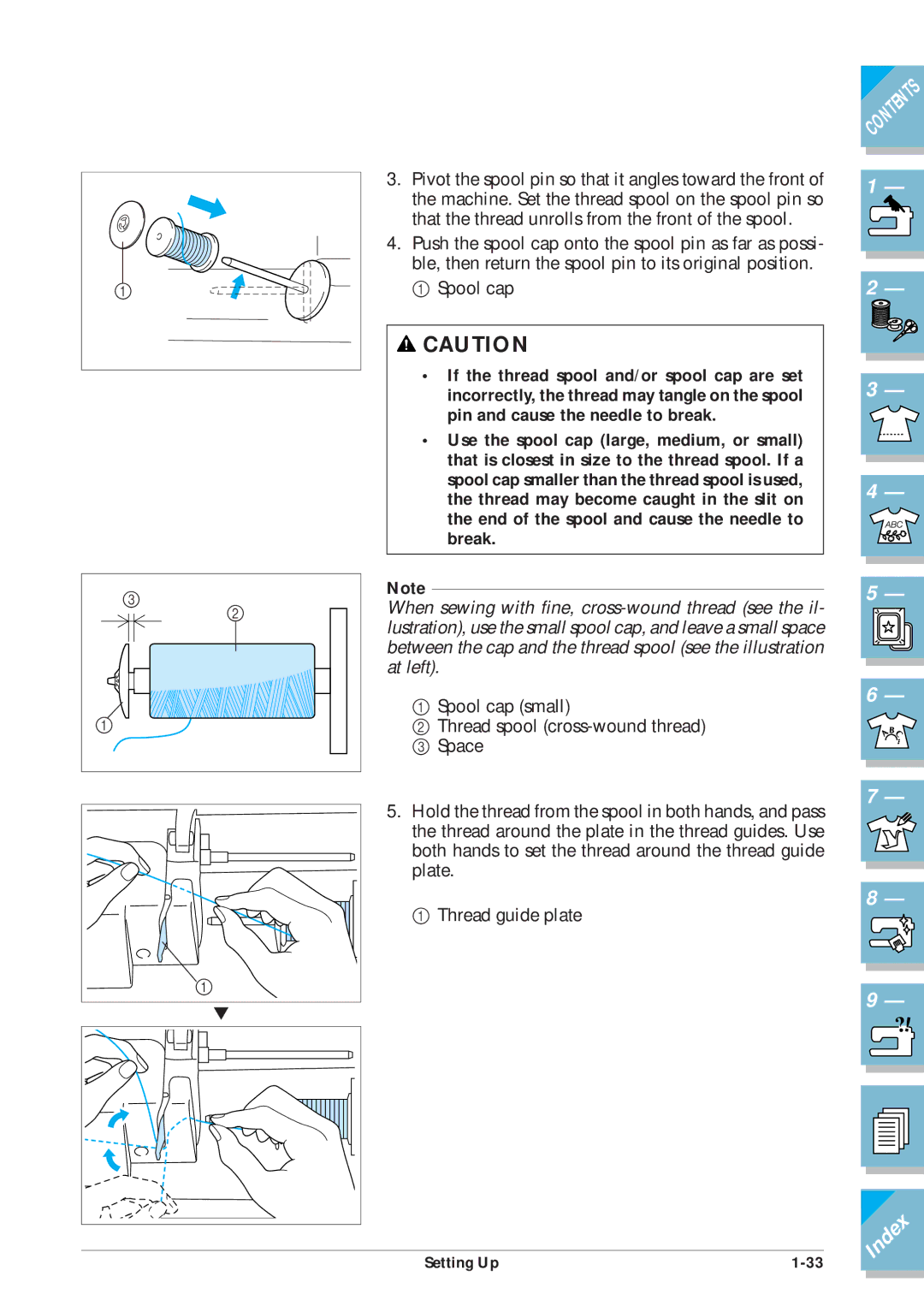 Brother ULT2001 operation manual Spool cap 