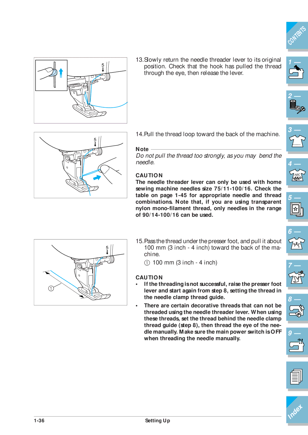 Brother ULT2001 operation manual Index 