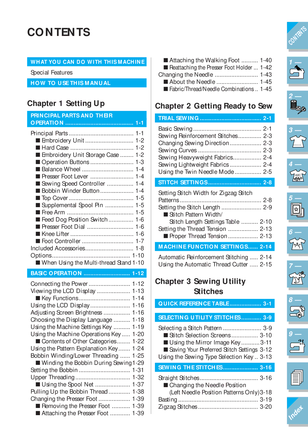 Brother ULT2001 operation manual Contents 