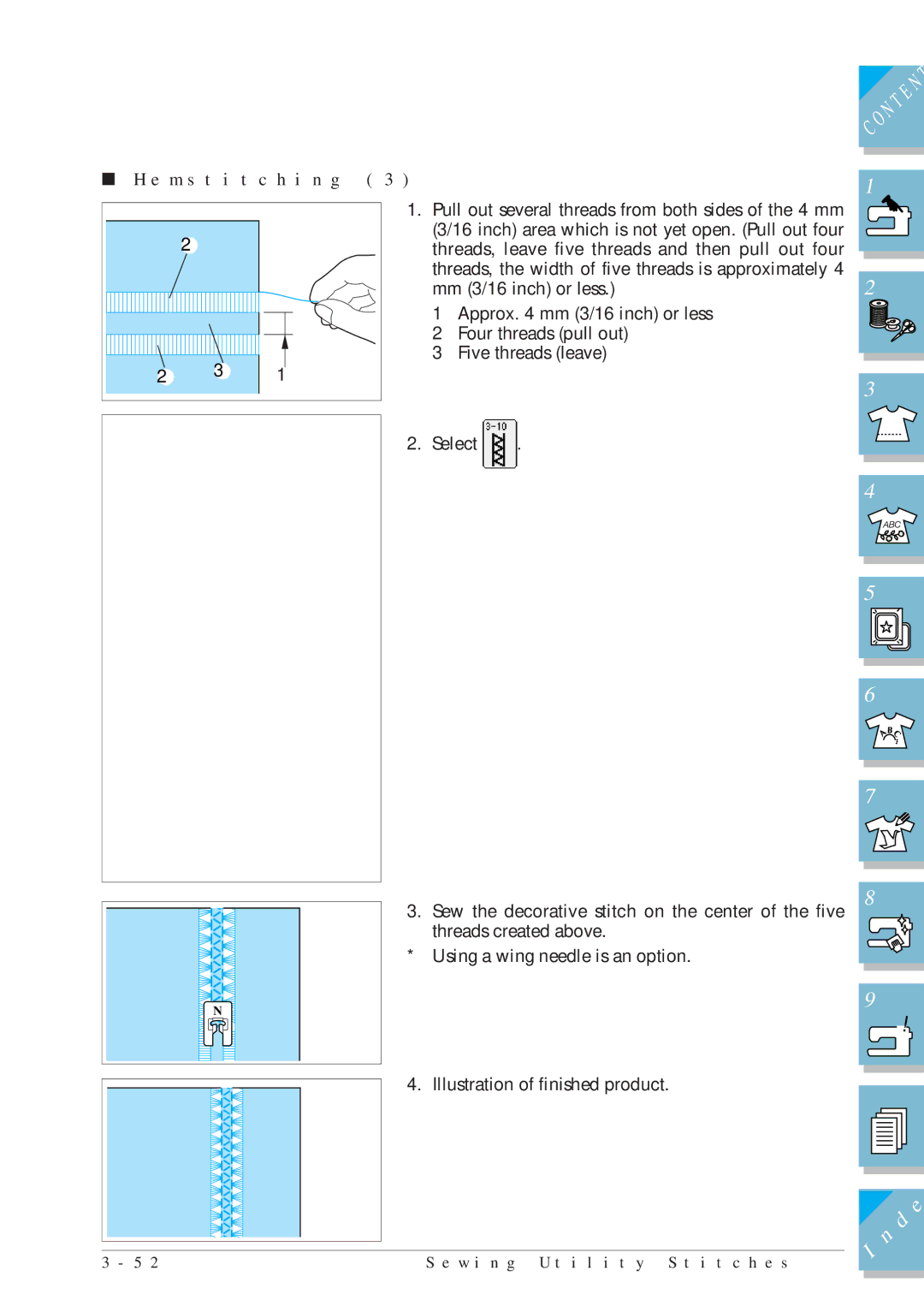 Brother ULT2002D operation manual Hemstitching 