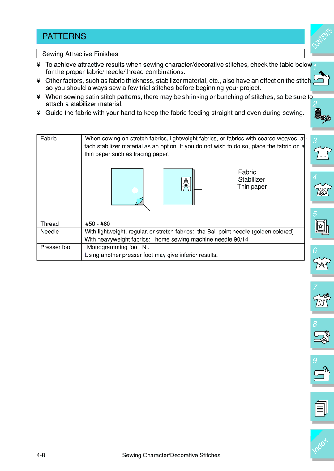 Brother ULT2002D operation manual Patterns, Sewing Attractive Finishes 