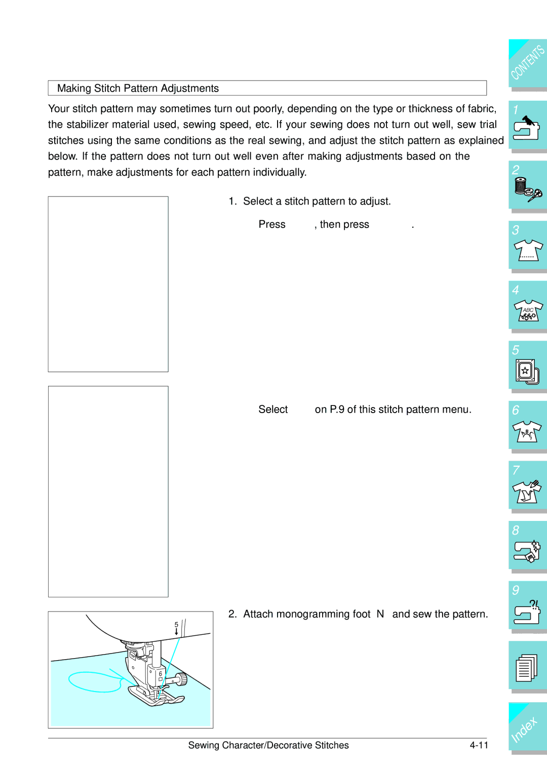 Brother ULT2002D operation manual Making Stitch Pattern Adjustments 