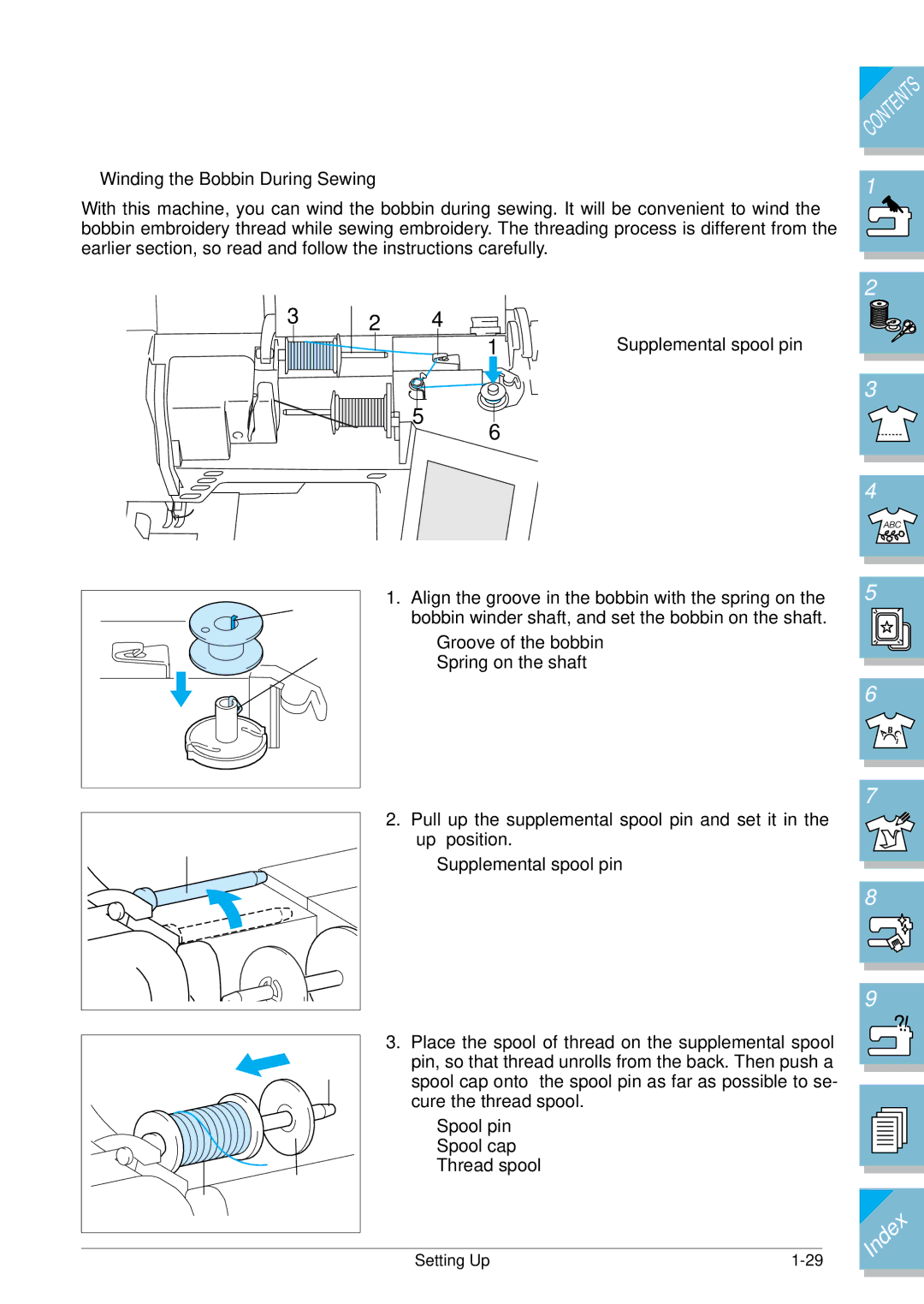 Brother ULT2002D operation manual Winding the Bobbin During Sewing 