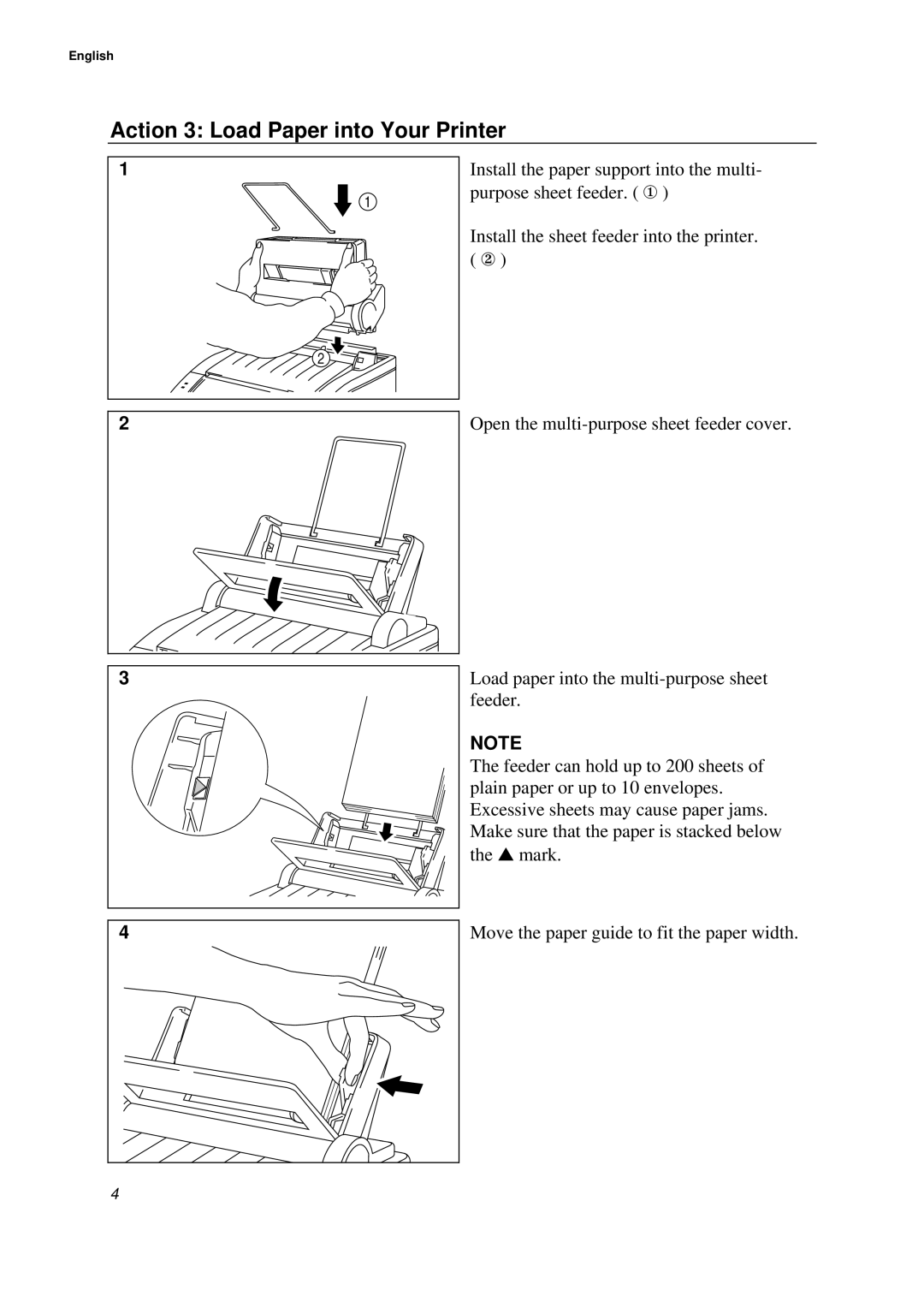 Brother WL-660 Series setup guide Action 3 Load Paper into Your Printer 