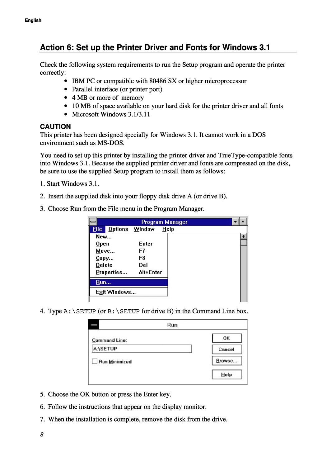 Brother WL-660 Series setup guide Action 6 Set up the Printer Driver and Fonts for Windows 