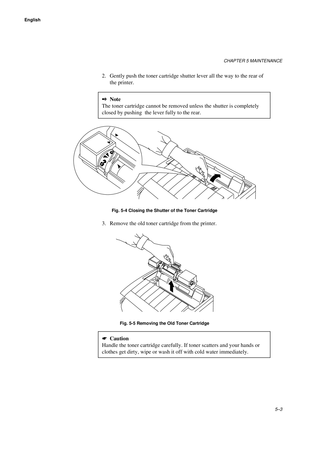 Brother WL660 manual Remove the old toner cartridge from the printer 