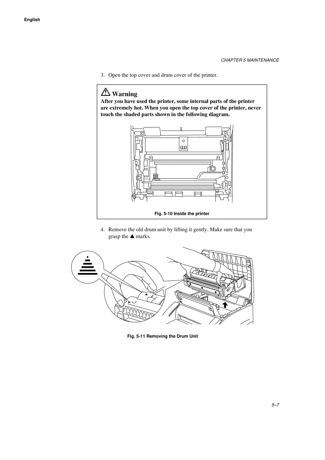 Brother WL660 manual Open the top cover and drum cover of the printer 