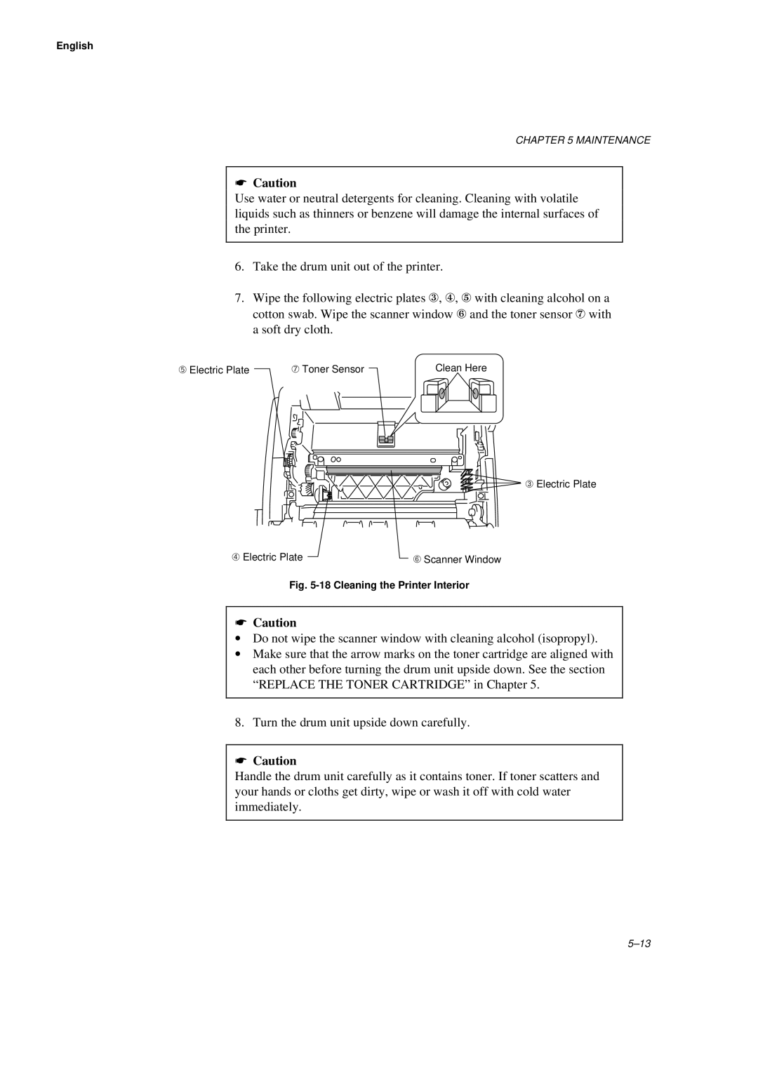 Brother WL660 manual Cleaning the Printer Interior 