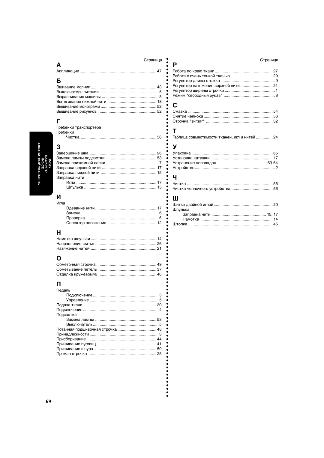 Brother X-3 manual 63-64 