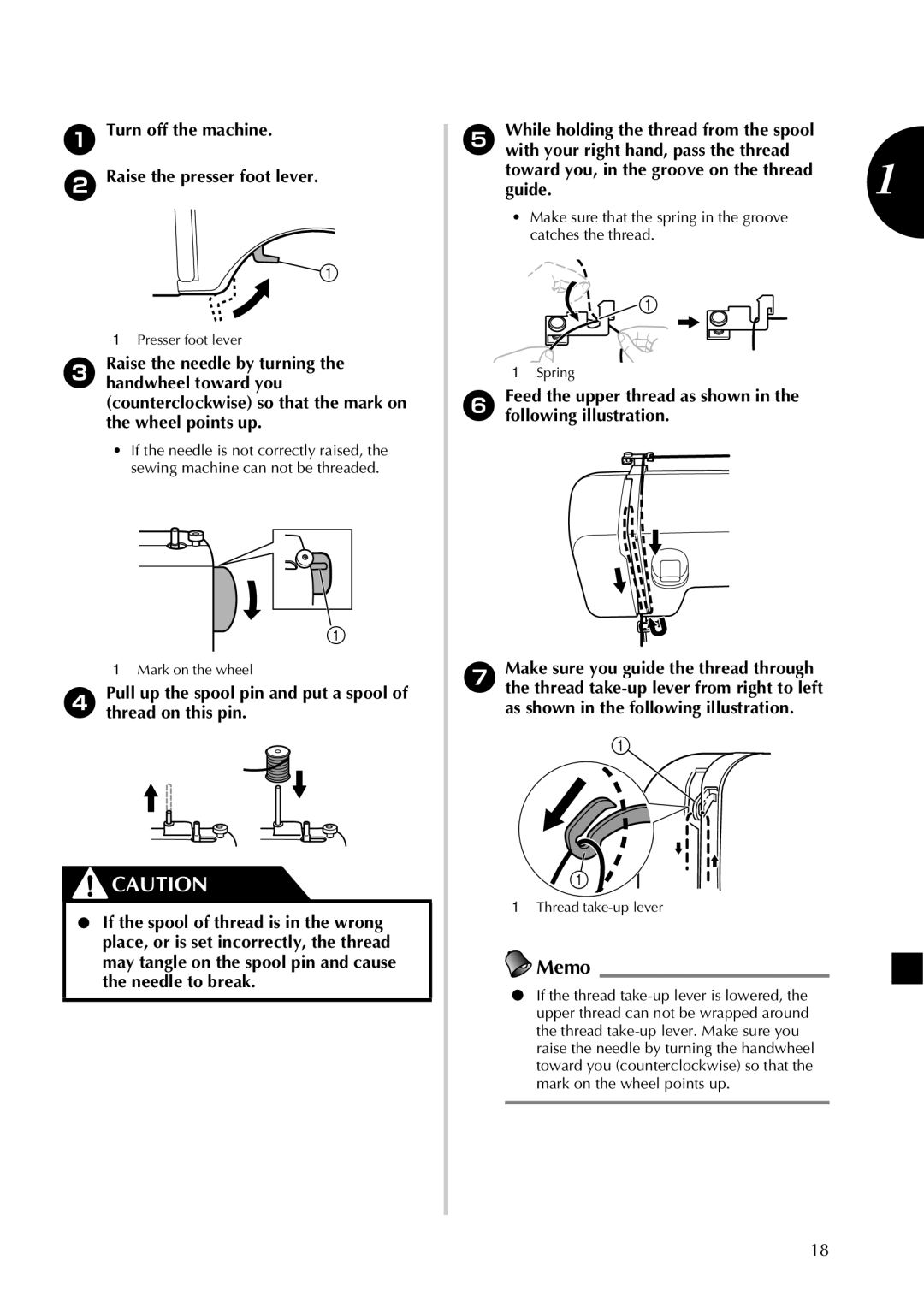 Brother 885-X16, X26, 885-X28, 885-X18, 885-X08, 885-X06 Turn off the machine Raise the presser foot lever, Guide 