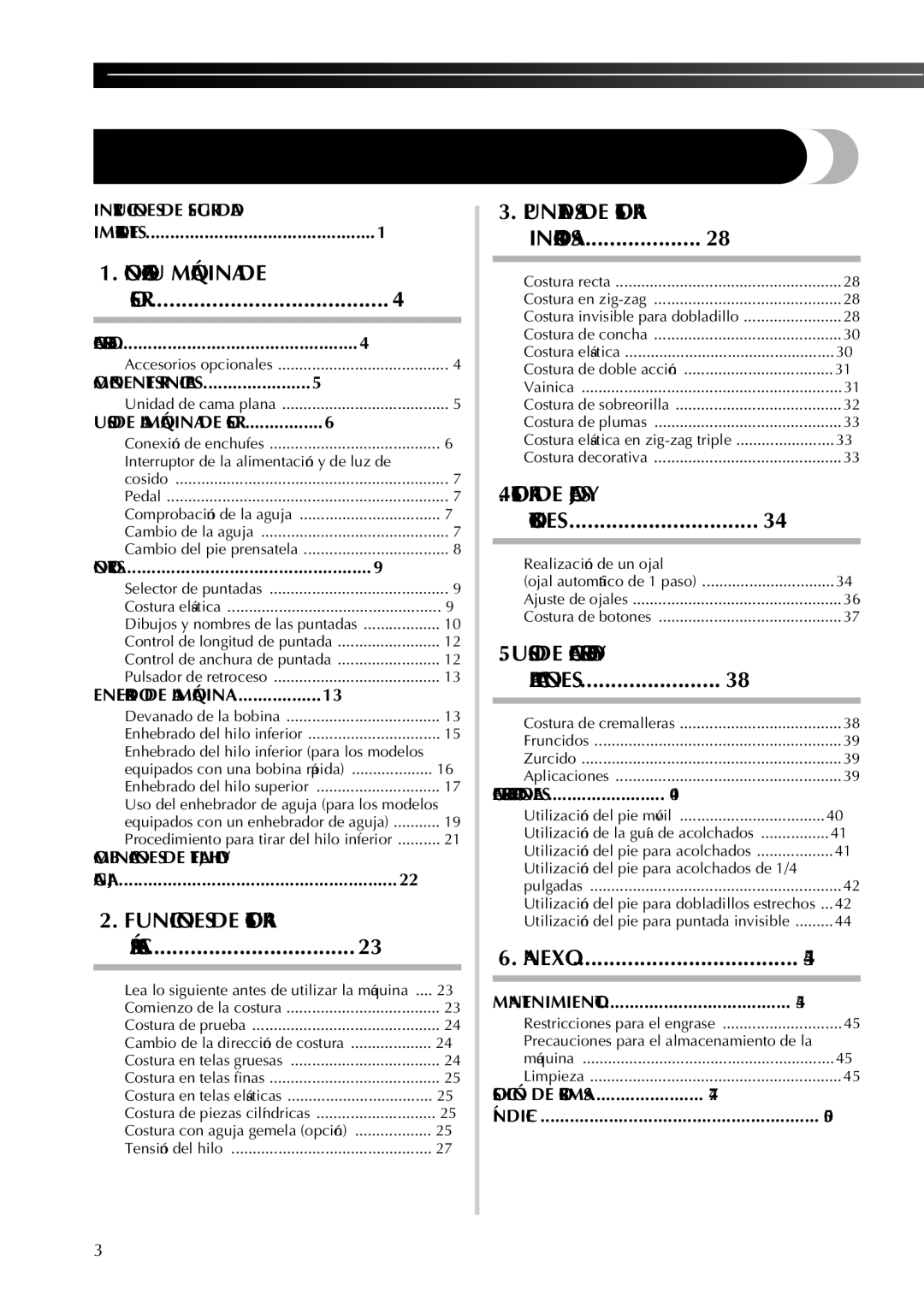 Brother 885-X26, 885-X28, 885-X18, 885-X08, 885-X16, 885-X06 operation manual Contenido, Conozca SU Máquina DE 