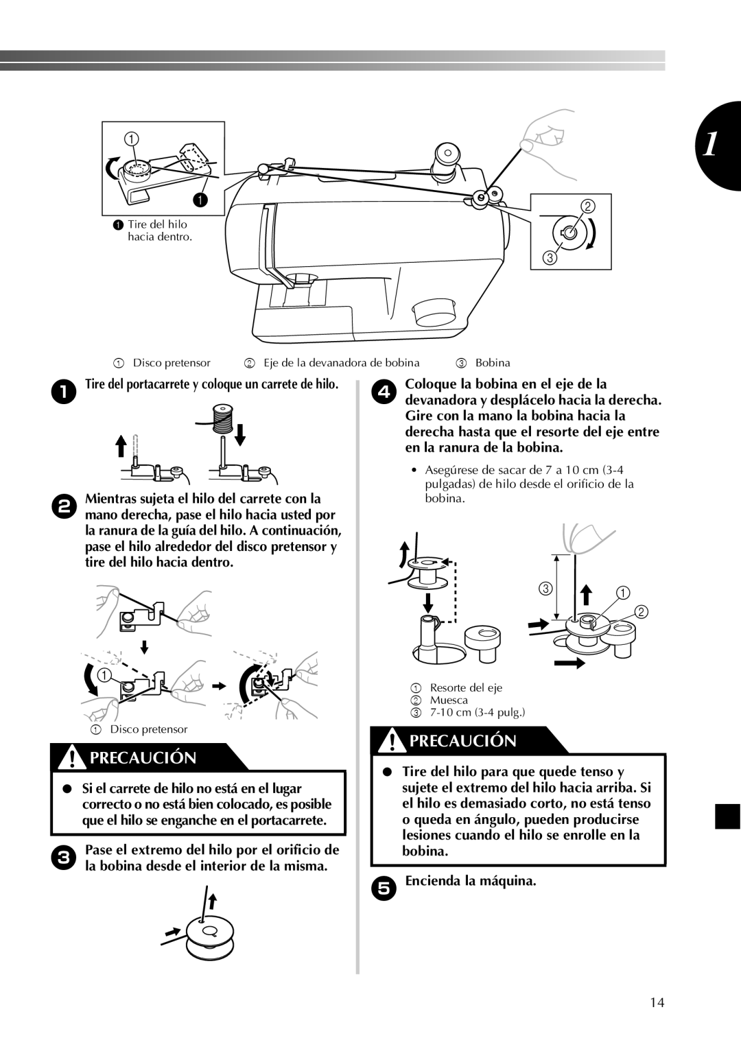 Brother 885-X26, 885-X28, 885-X18, 885-X08, 885-X16, 885-X06 operation manual Encienda la máquina 