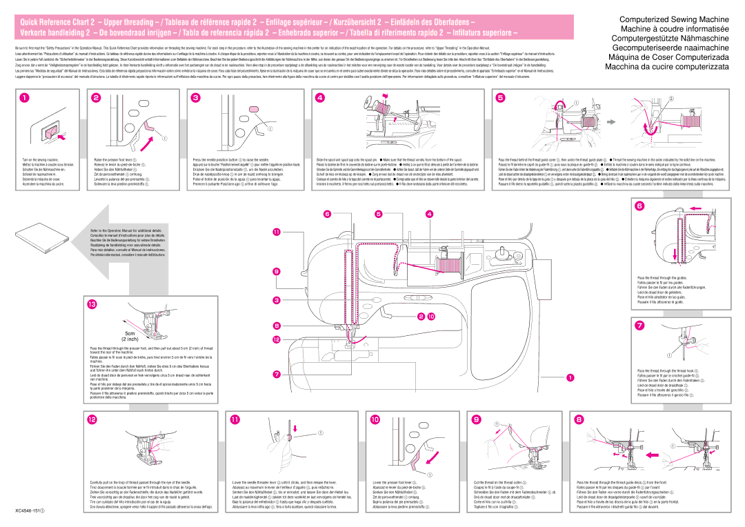 Brother XC5434-051 operation manual 5cm Inch 