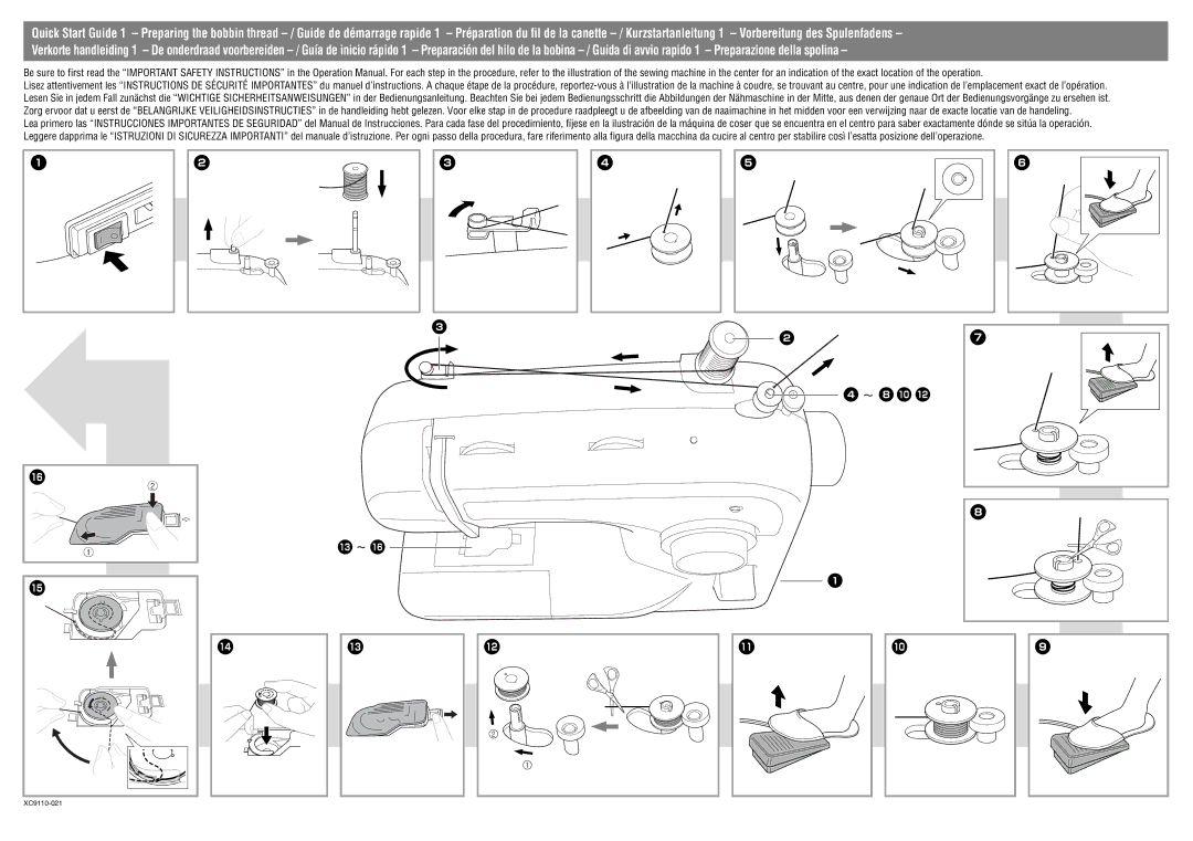 Brother XC9110-021 quick start 