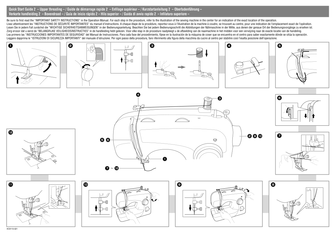 Brother XC9110-021 quick start 