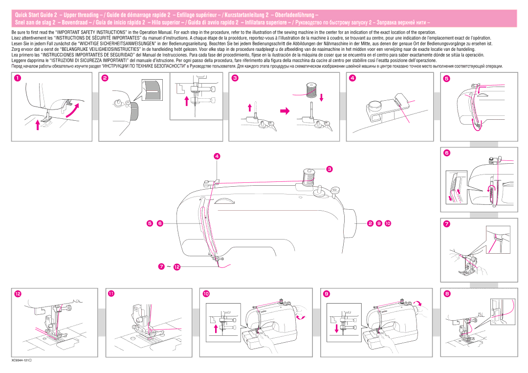 Brother XC9344-1211 quick start Quick Start Guide 