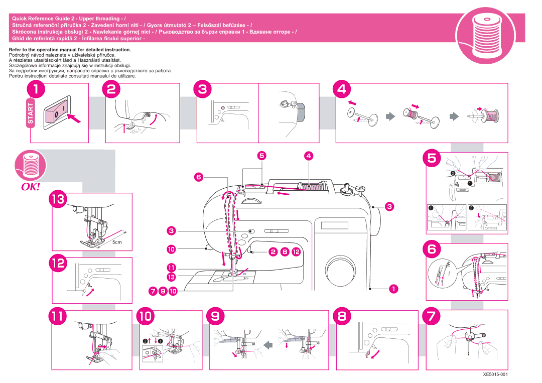 Brother Innov-is 10A, XE5015-001 operation manual 5cm 