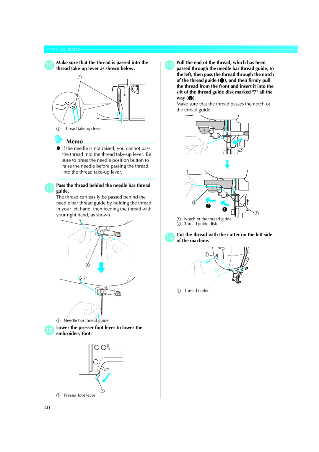 Brother XE5427-001, 885-V51 operation manual Thread take-up lever 