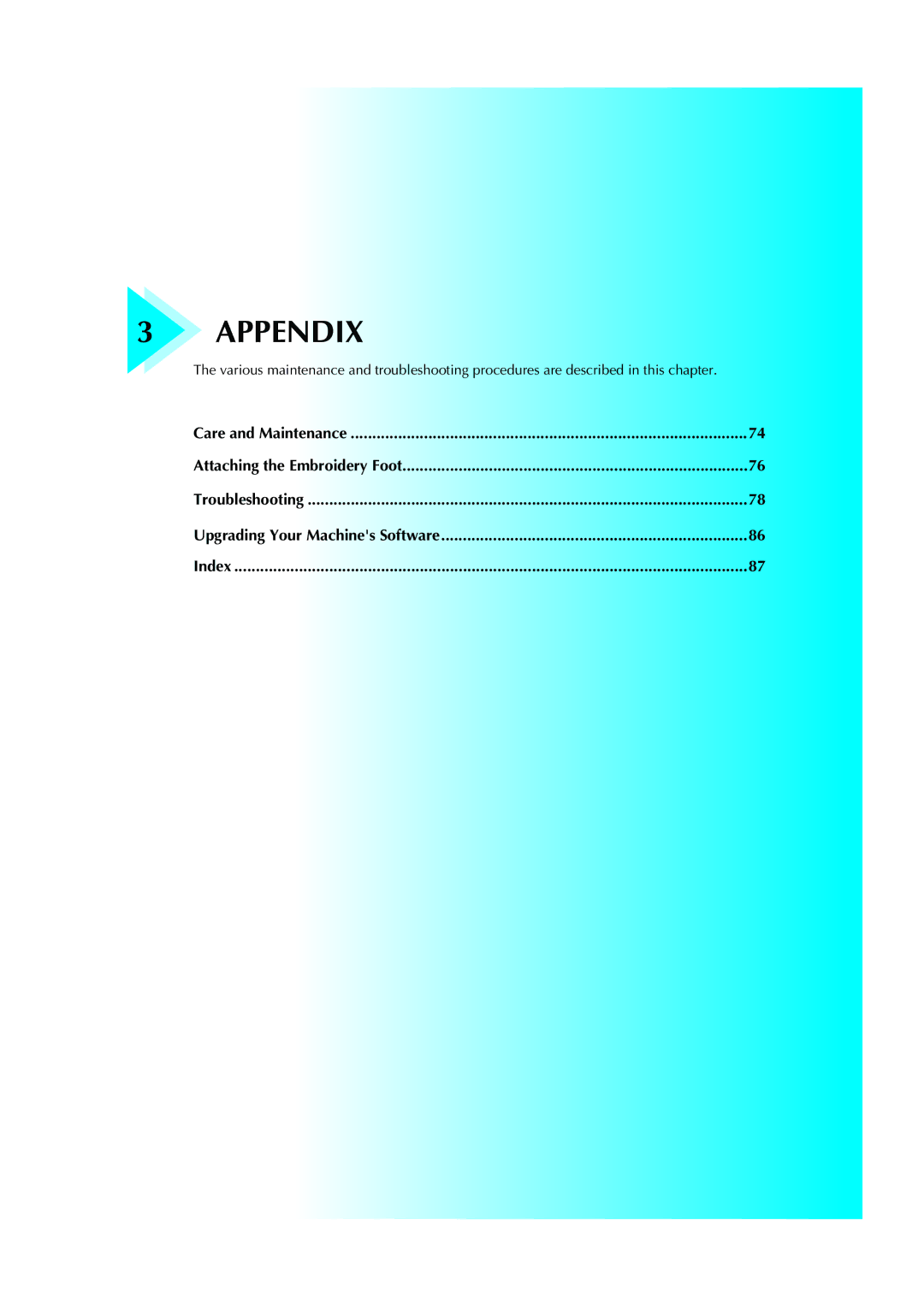 Brother 885-V51, XE5427-001 operation manual Appendix 