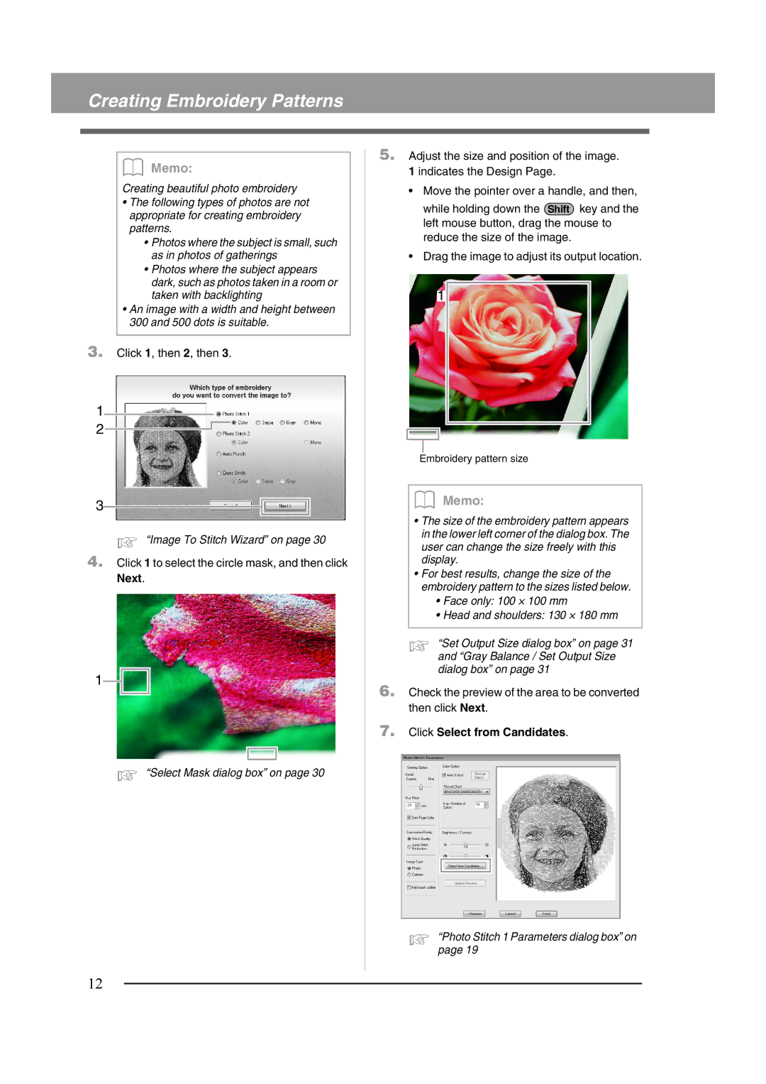 Brother XF0606-001 operation manual Select Mask dialog box on, Click Select from Candidates 