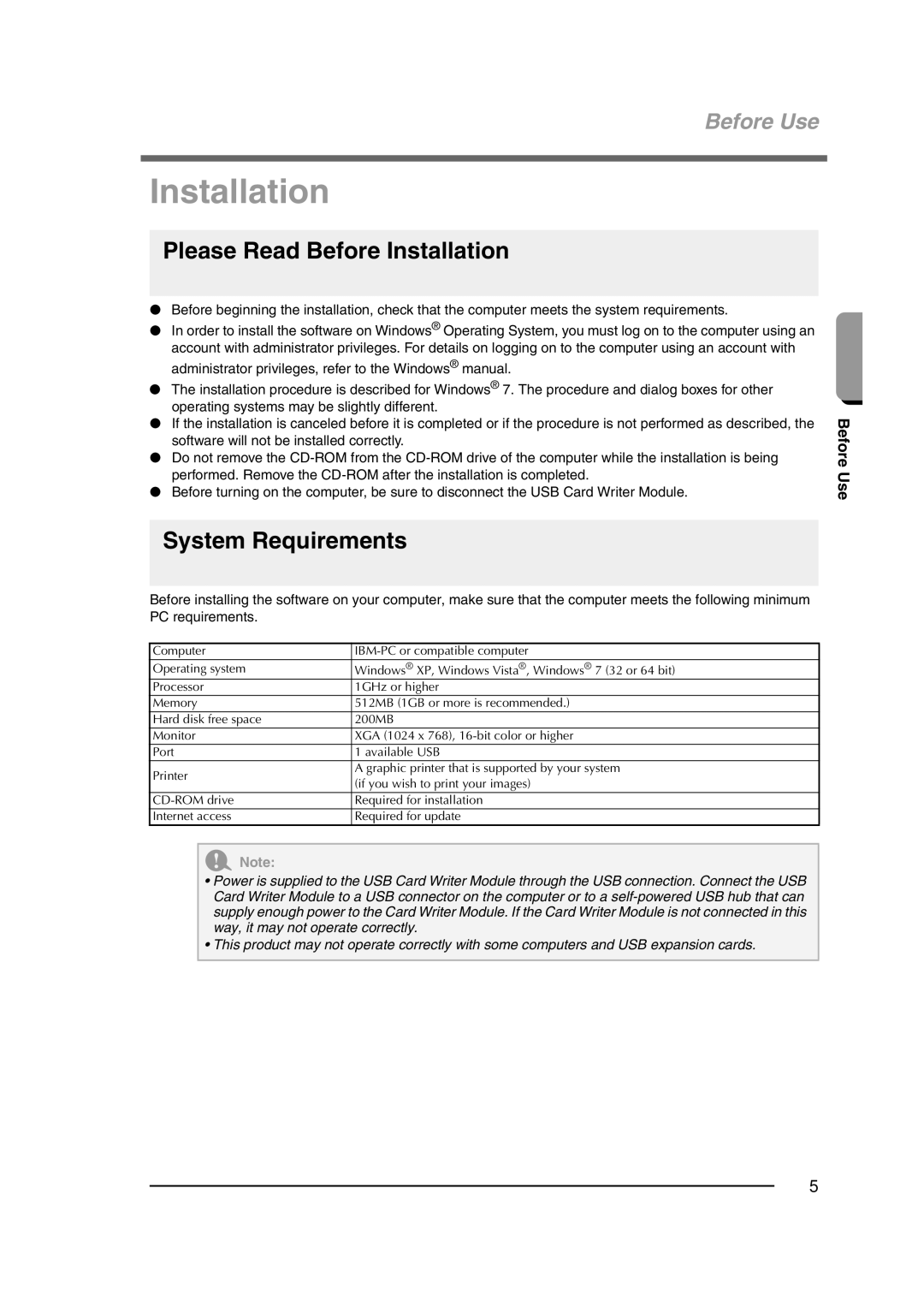 Brother XF0606-001 operation manual Please Read Before Installation, System Requirements 