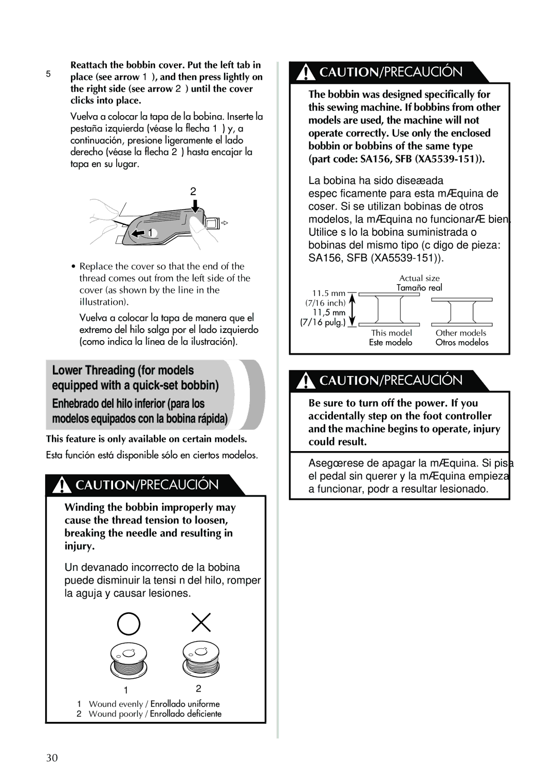 Brother XL-2600 operation manual Replace the cover so that the end, Cover as shown by the line, Illustration 