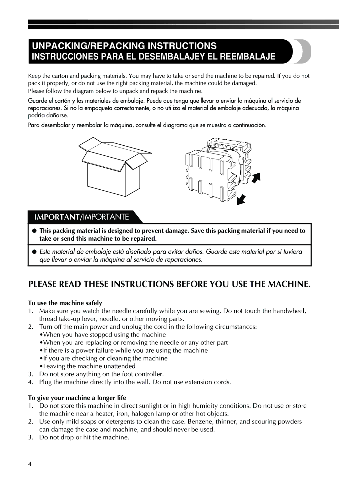 Brother XL-2600 operation manual Please Read These Instructions Before YOU USE the Machine 