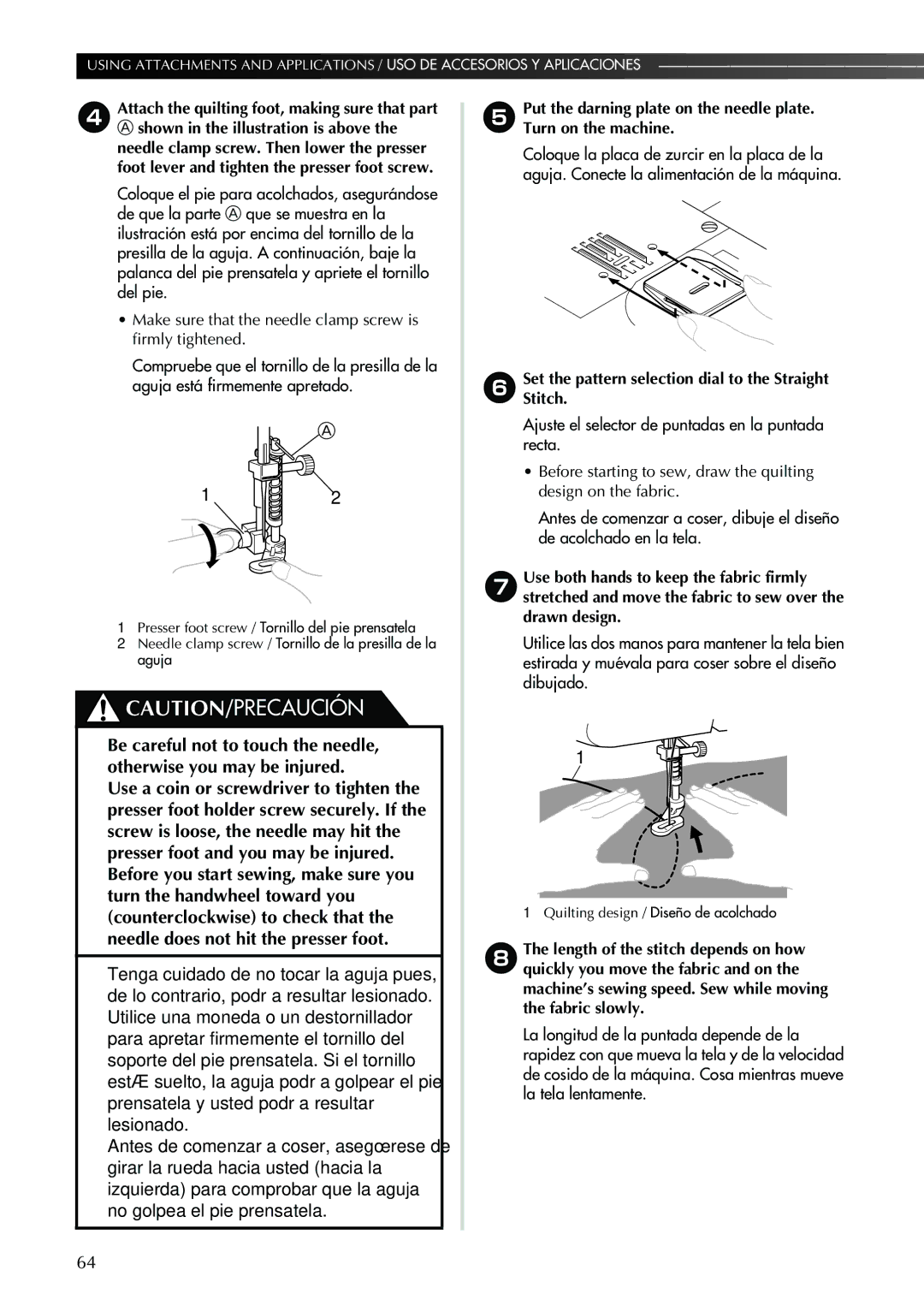 Brother XL-2600 operation manual 6SetStitch.the pattern selection dial to the Straight 