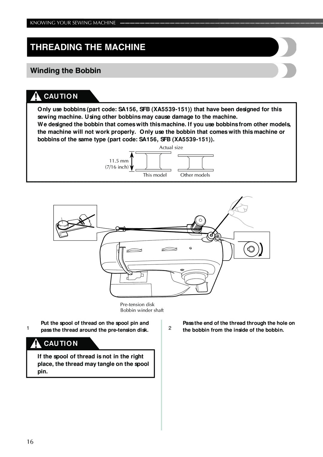 Brother XL-3510i, XL-2610i, XL-3520i, XL-2620i operation manual Threading the Machine, Winding the Bobbin 