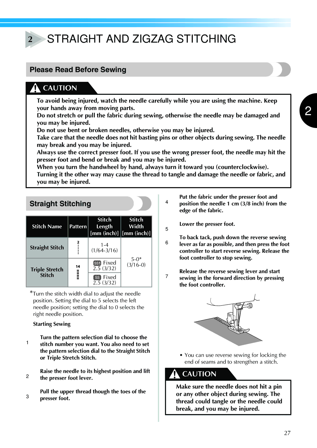 Brother XL-3520i, XL-2610i, XL-3510i, XL-2620i Please Read Before Sewing, Straight Stitching, Pattern, Fixed 16-0 