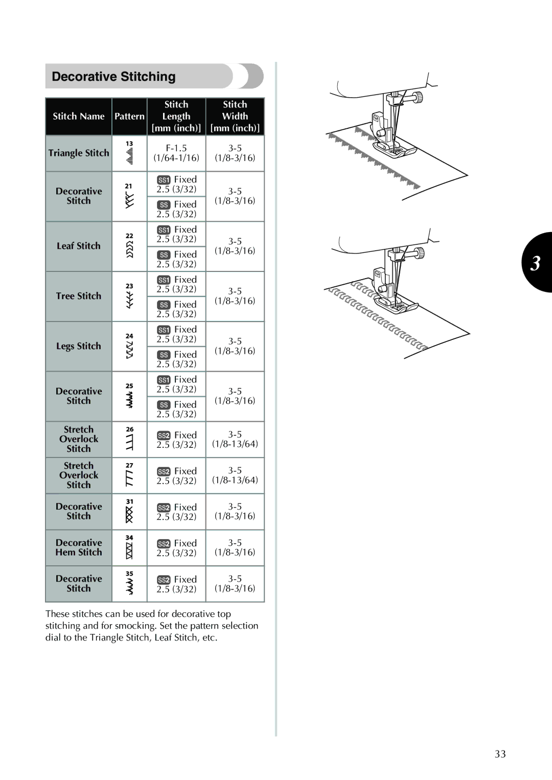 Brother XL-2620i, XL-2610i, XL-3520i, XL-3510i operation manual Decorative Stitching 