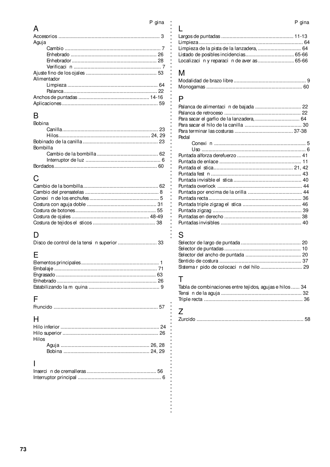 Brother XL-5012, XL-5032 instruction manual Aguja 