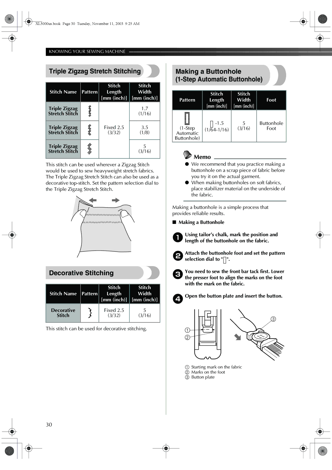 Brother XL-5051, XL-5060, XL-5071, XL-5061, XL5050, XL-5070 Triple Zigzag Stretch Stitching, Decorative Stitching 